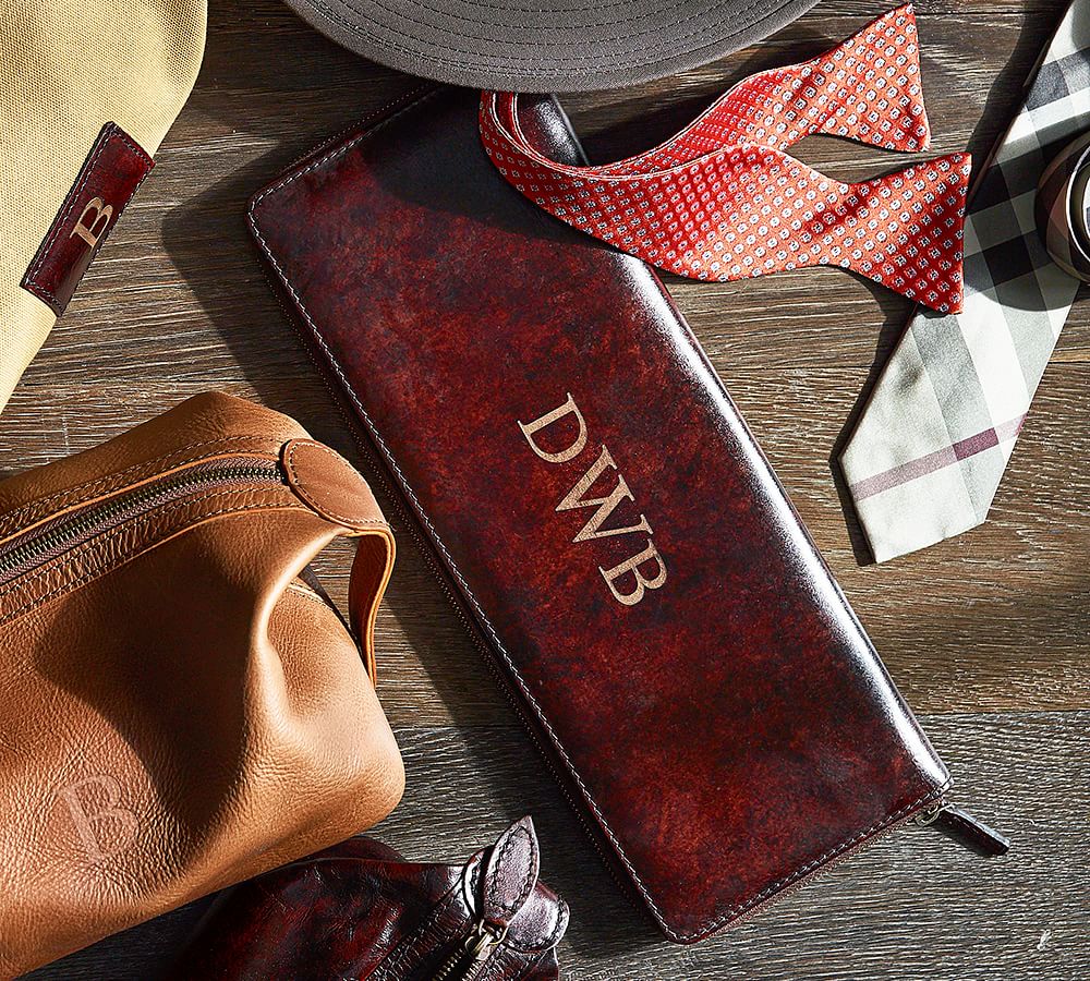 Saddle Leather Travel Tie Case Pottery Barn