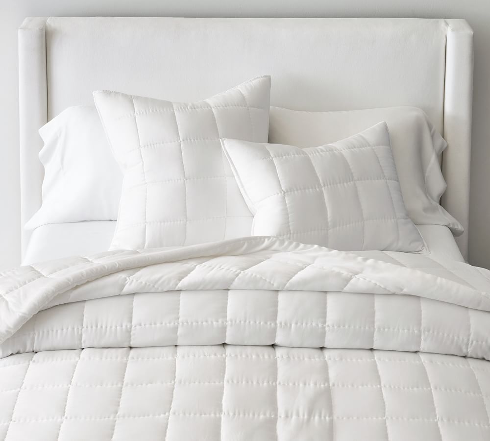 TENCEL™ Box Stitch Quilted Sham | Pottery Barn