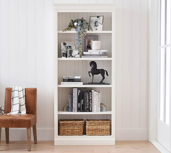 Aubrey 36 X 84 Tall Bookcase, Reclaimed Wood Bookshelves White