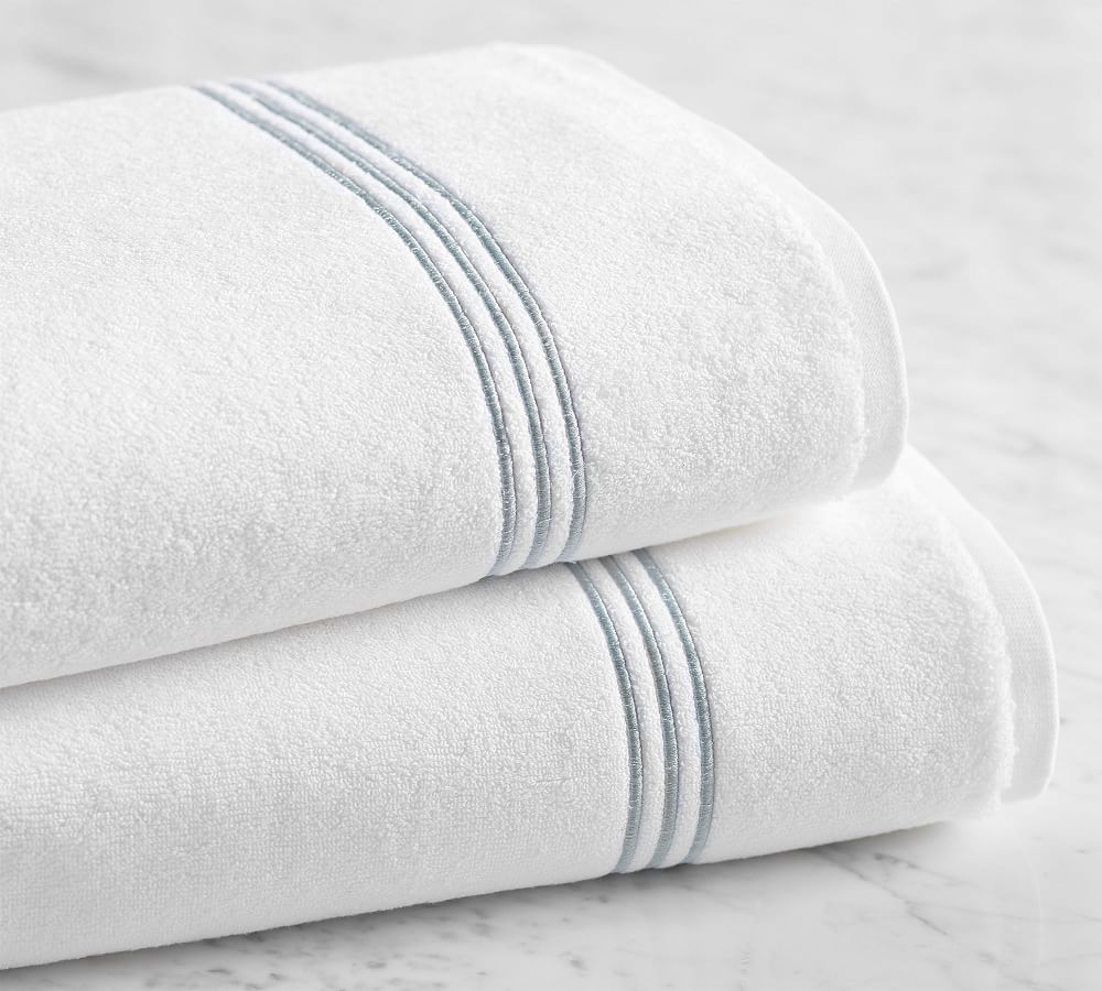 Grand Organic Cotton Embroidered Towels Pottery Barn
