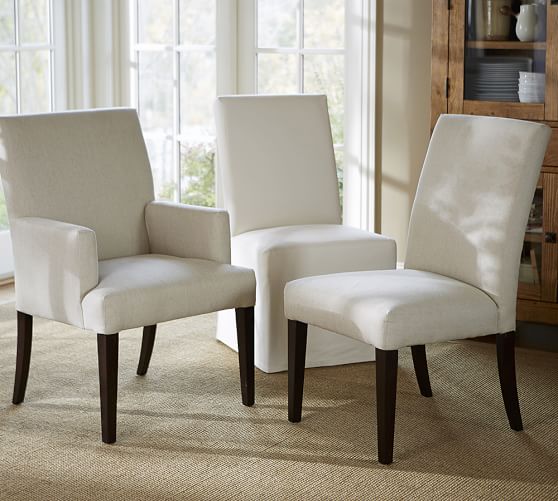 Pb Comfort Square Upholstered Dining, Pottery Barn Tufted Dining Chair Cushion