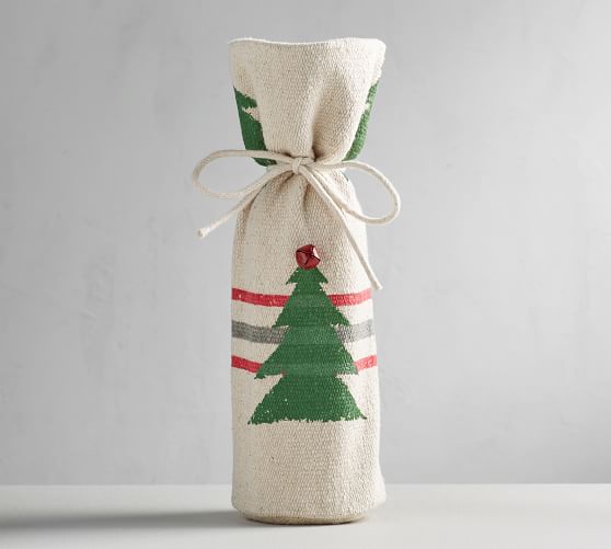 Pottery Barn wine bottle cover/New!/Linen and cotton/Gift for the HOLIDAYS! 