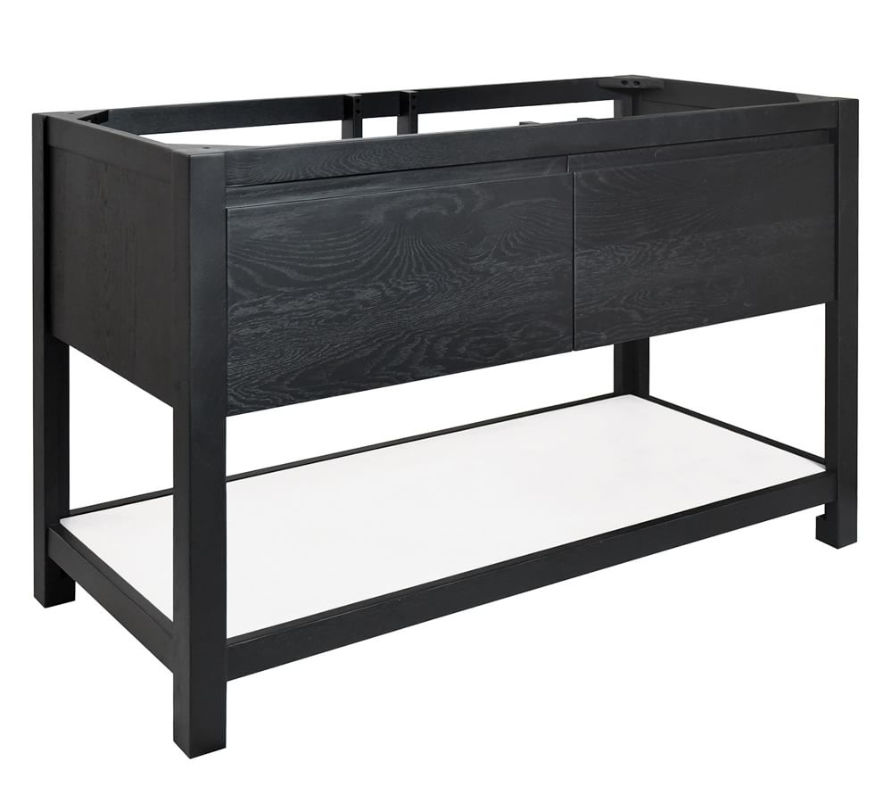 Rilen Midnight 48” Handcrafted Single Vanity with Glass Sink | Pottery Barn