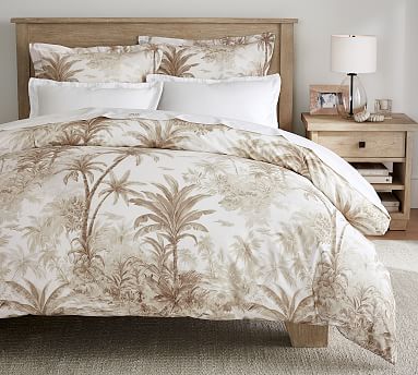 pottery barn palm duvet