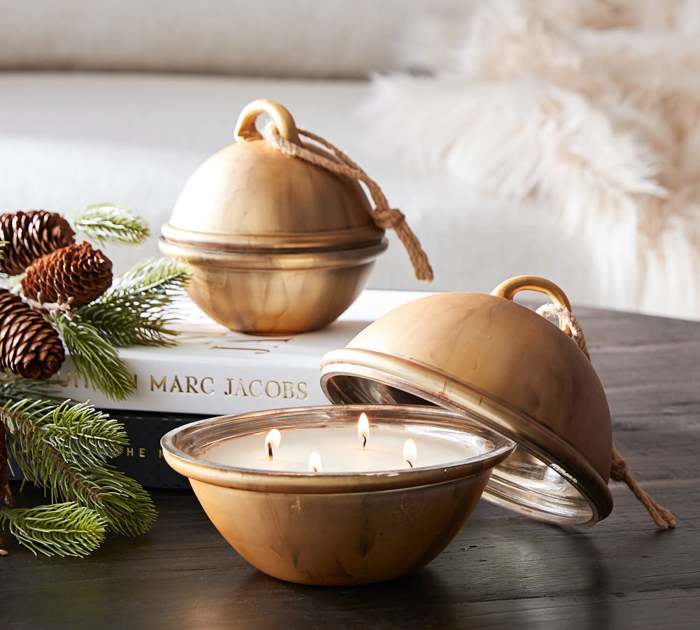 St. Jude BellShaped Scented Candles Yuletide Spice Pottery Barn