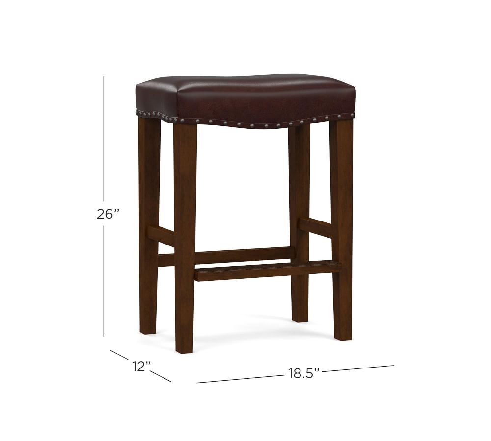 Manchester Backless Leather Bar & Counter Stools Pottery Barn