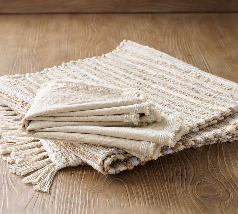 OPEN BOX Bellport Handcrafted Textured Table Runner Pottery Barn