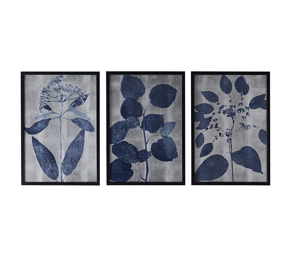 Indigo Silver Leaf Framed Prints | Pottery Barn