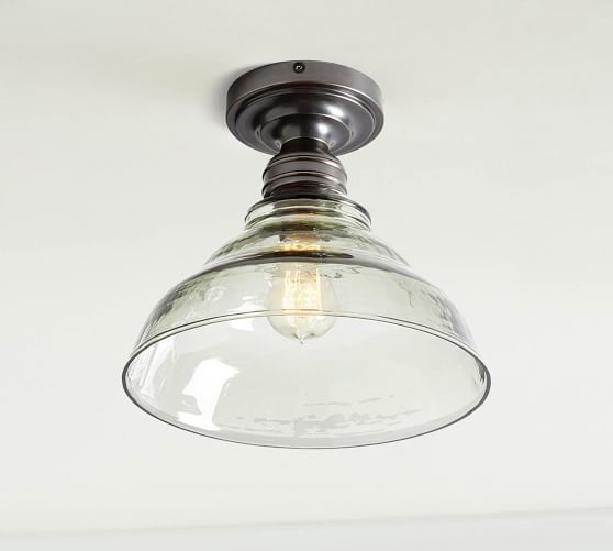 Farmhouse Glass Flush Mount | Pottery Barn