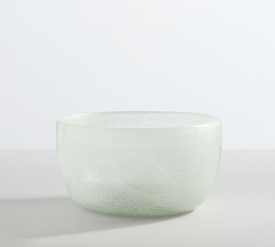 Vintage Textured White Glass Serving Bowl Set x 2