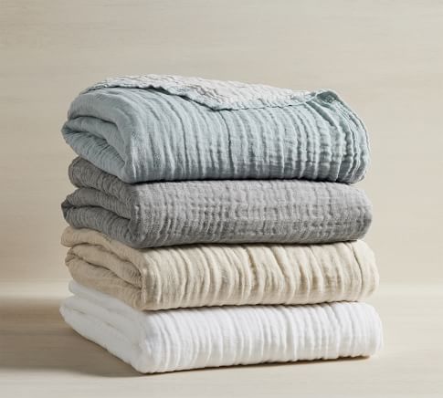 Cloud Linen Handcrafted Quilt | Pottery Barn