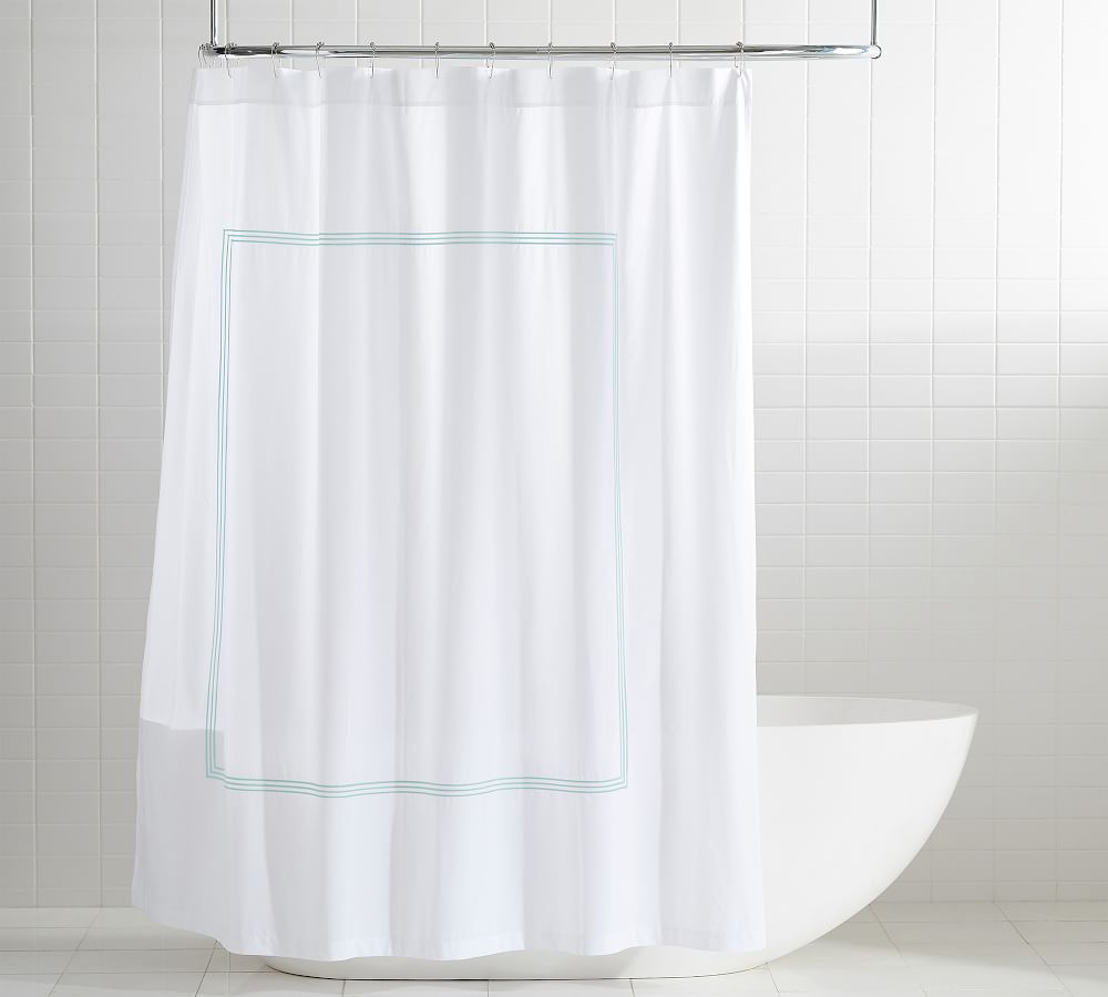 Grand Embroidered Organic Shower Curtain Pottery Barn