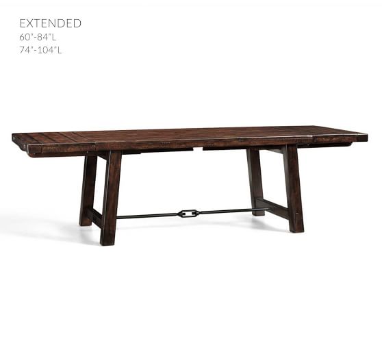 Benchwright Extending Dining Table, 108 Dining Table Solid Wood