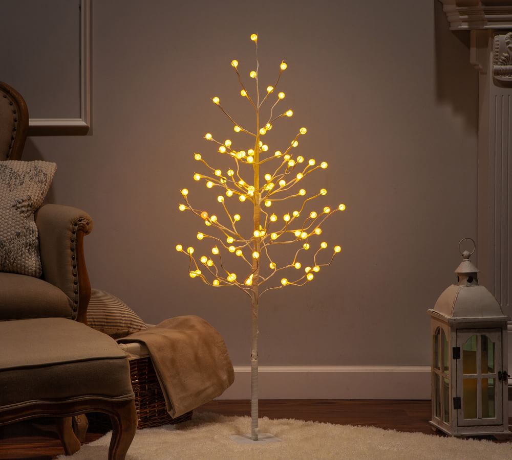 Light Up Colored Crackle Bell Trees | Pottery Barn