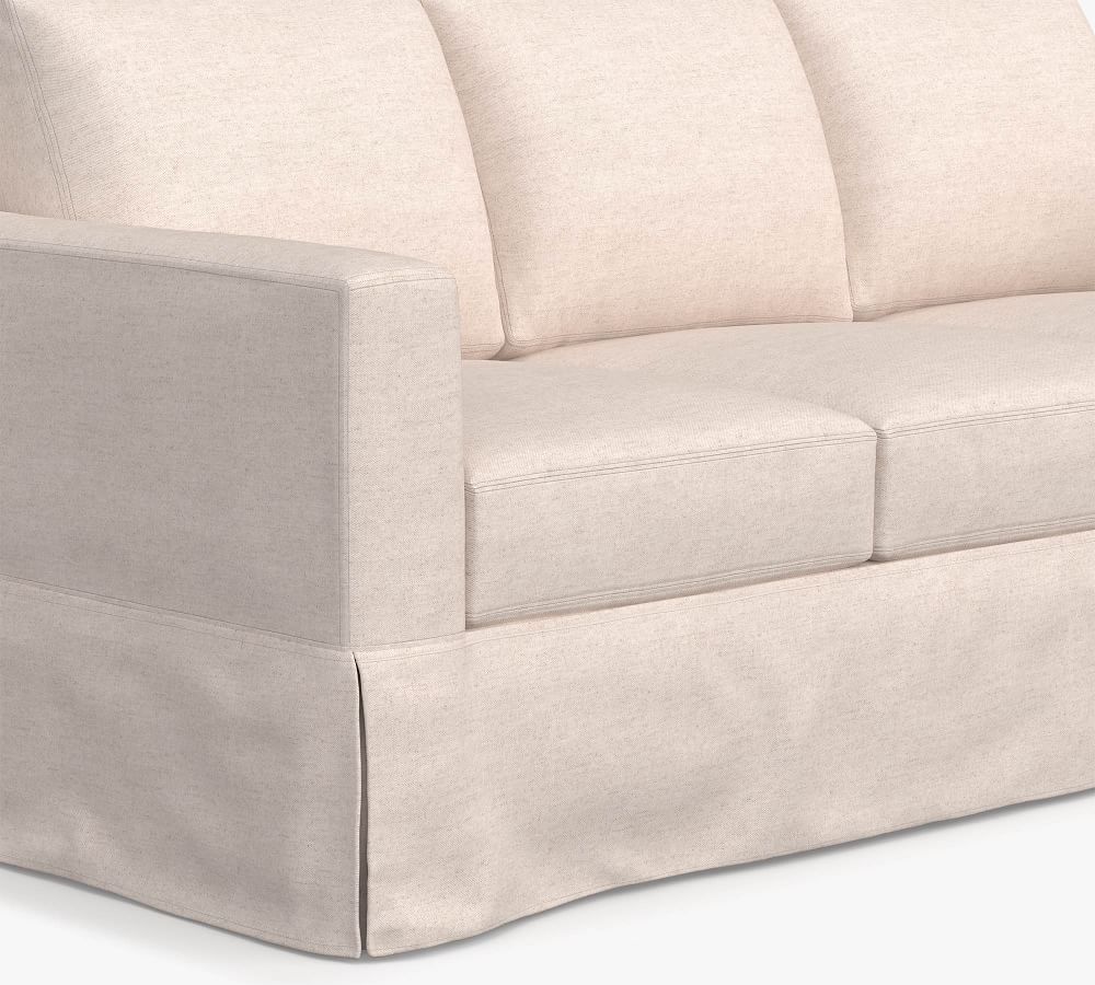 York Square Arm Slipcovered Fabric Sofa Pottery Barn