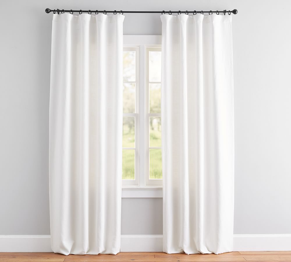 Pottery Barn Set of 2 Classic Belgian Linen Curtains Ivory 50" x 108" 