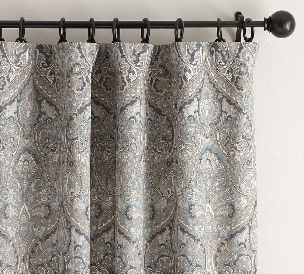 Mackenna Paisley Linen/Cotton Blackout Curtain Pottery Barn
