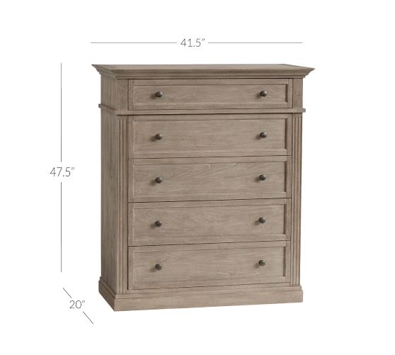 Livingston 5 Drawer Tall Dresser, Vertical Dresser Dimensions