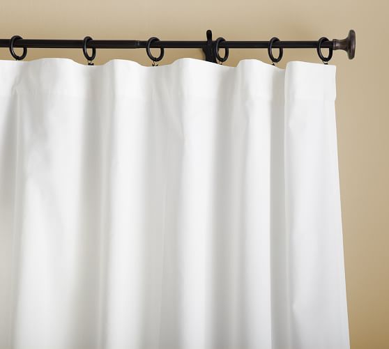Cameron Cotton Pole Pocket Curtain, White Cotton Curtains 63