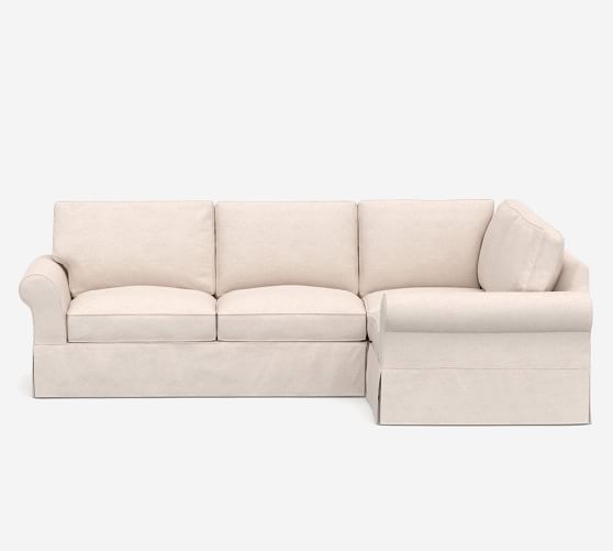 PB Comfort Roll Arm Slipcovered 3-Piece Sectional | Pottery Barn