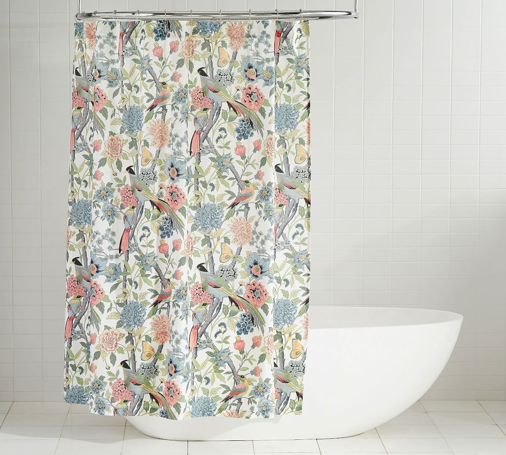 Shower Curtain Peacock Print Bathroom Liner Fabric Shower Curtain Sheer 