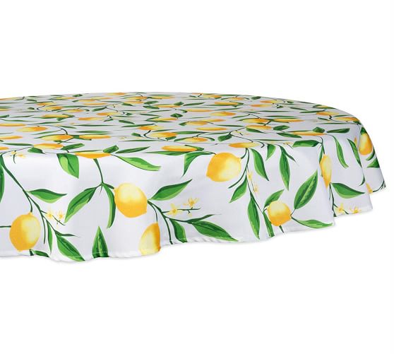 Lemon Outdoor Round Tablecloths, Pottery Barn Round Tablecloth