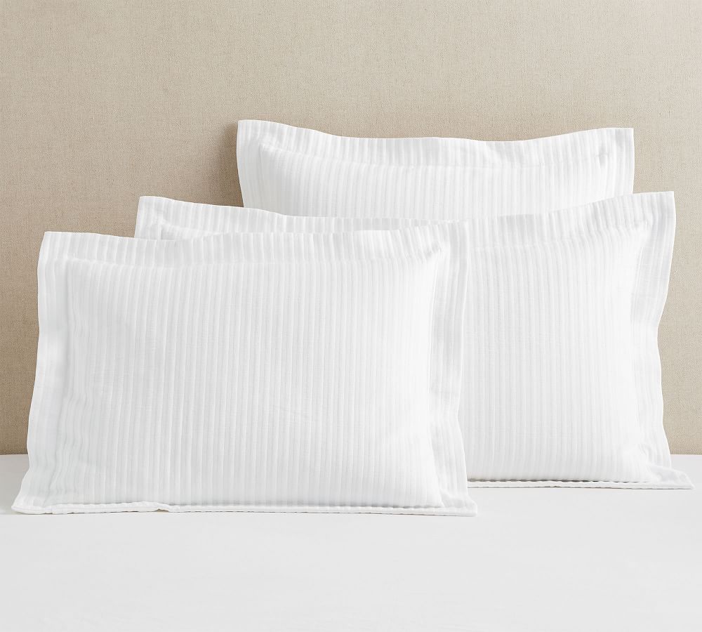 Stripe Matelassé Organic Cotton Sham Pottery Barn