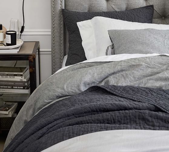 pottery barn flax linen duvet