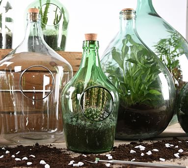 BIH Collection Recycled Glass Terrarium Jar 12". 