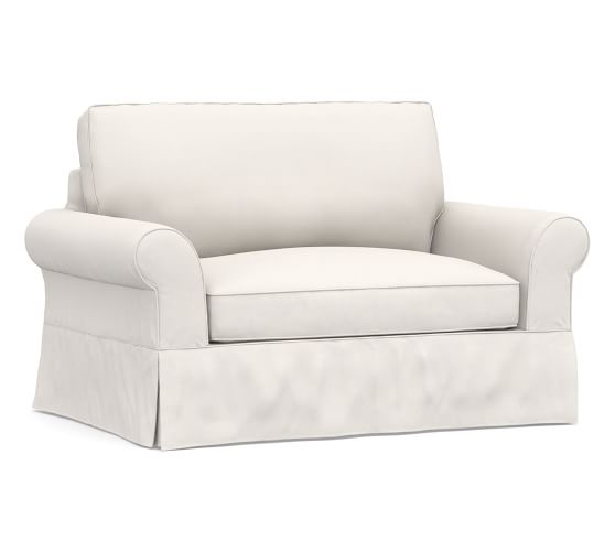 PB Comfort Roll Arm Slipcovered Twin Sleeper Sofa with Memory Foam Mattress  | Pottery Barn