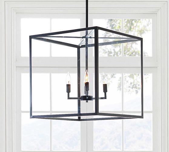 Manor Glass \u0026 Iron Square Pendant 