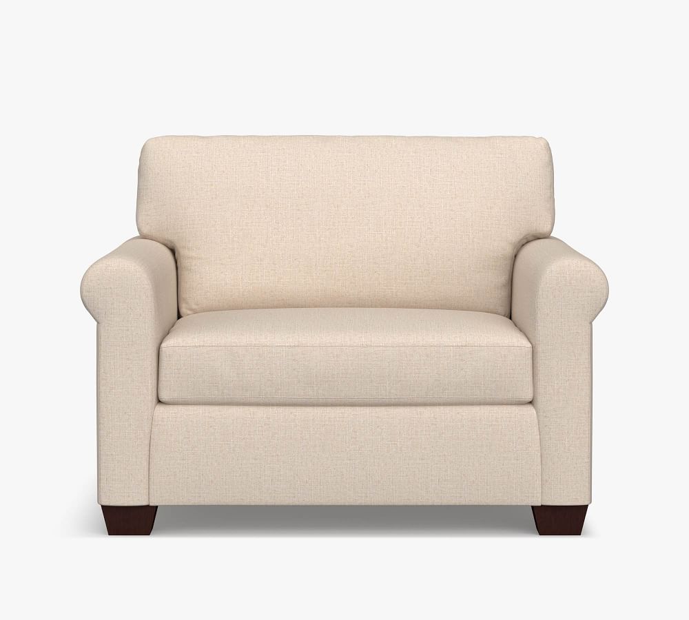 York Roll Arm Upholstered Chair-And-A-Half | Pottery Barn