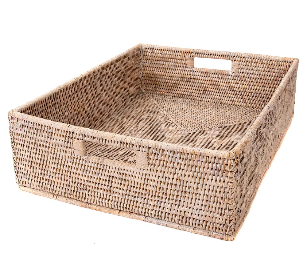 Tava Handwoven Rattan Rectangular Storage Basket | Pottery Barn