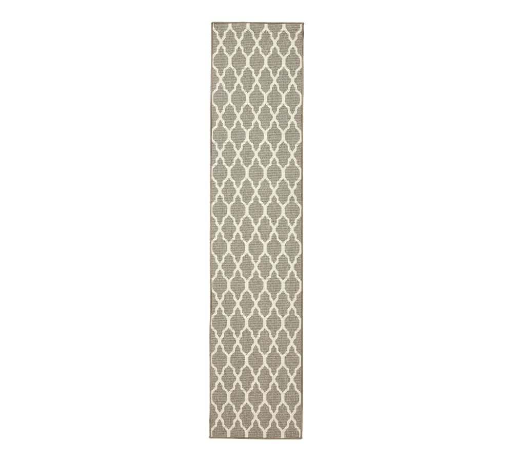 Gray/Ivory Fibreworks® Custom Tile Print Wool Rug | Patterned Rugs ...