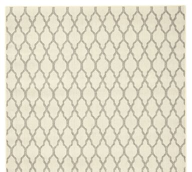 Gray/Ivory Fibreworks® Custom Tile Print Wool Rug | Patterned Rugs ...