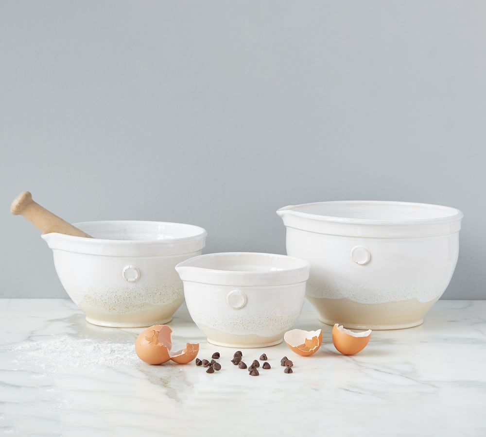 clay mixing bowls