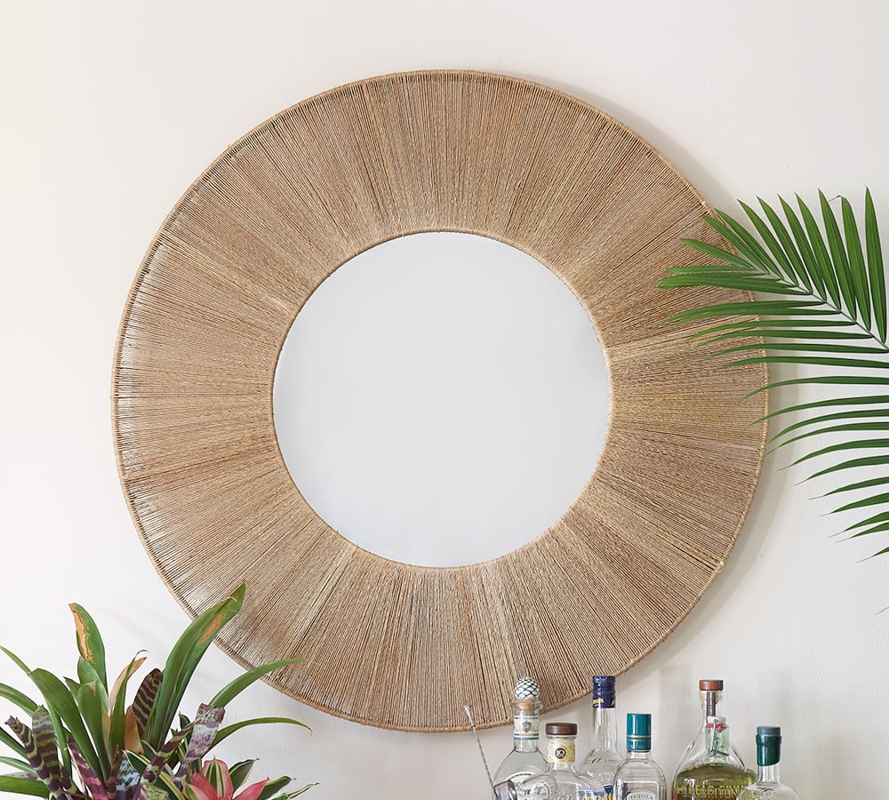 La Gomera Jute Round Mirror, 36