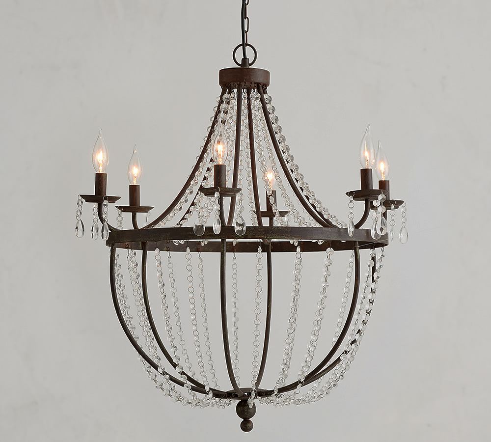 Quinn Iron & Crystal Chandelier Pottery Barn