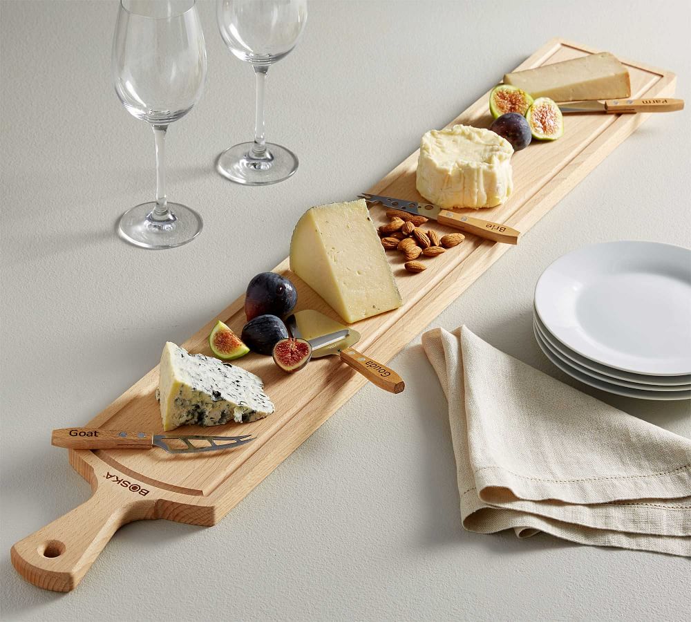 Boska Beechwood Cheese Board & Knives Set Pottery Barn