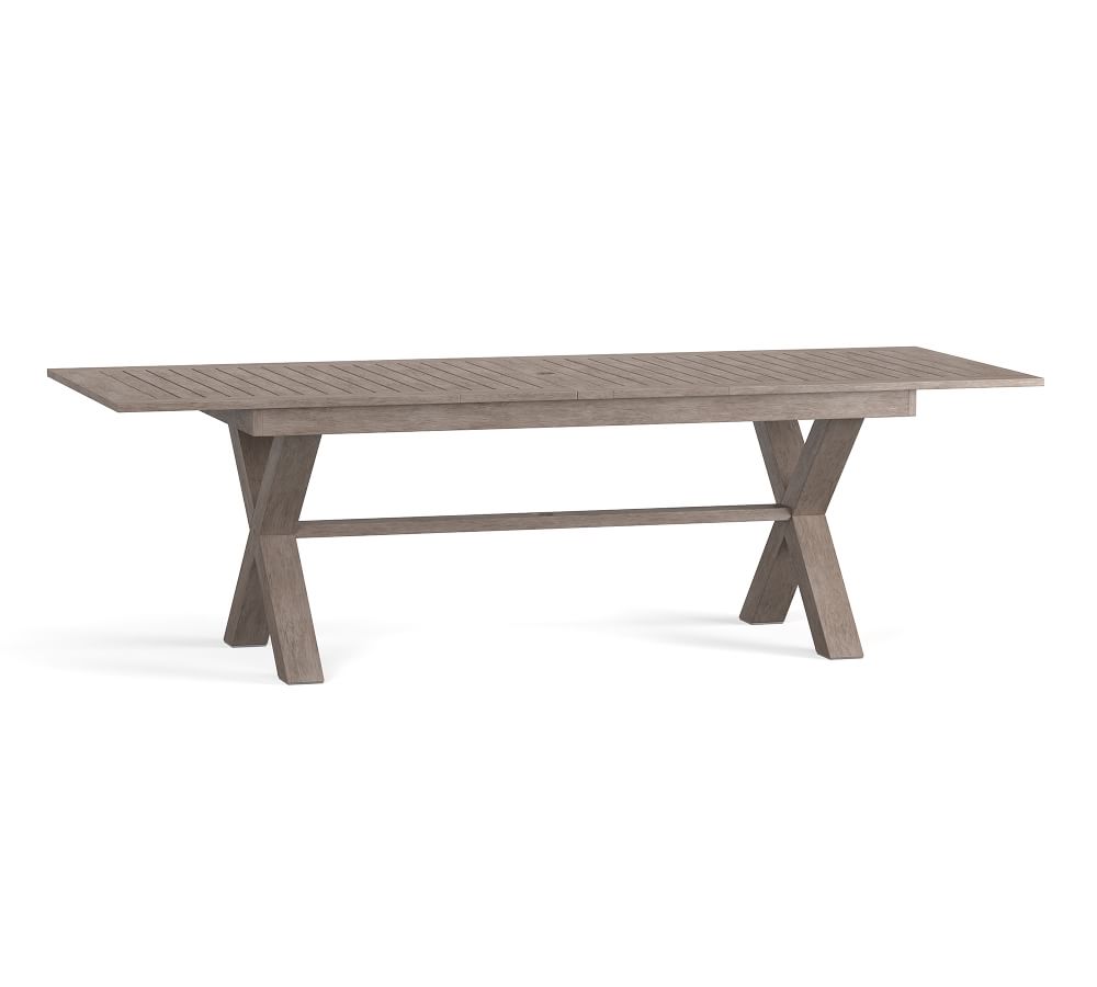 Indio 76.5" FSC® Eucalyptus XBase Extending Dining Table Pottery Barn