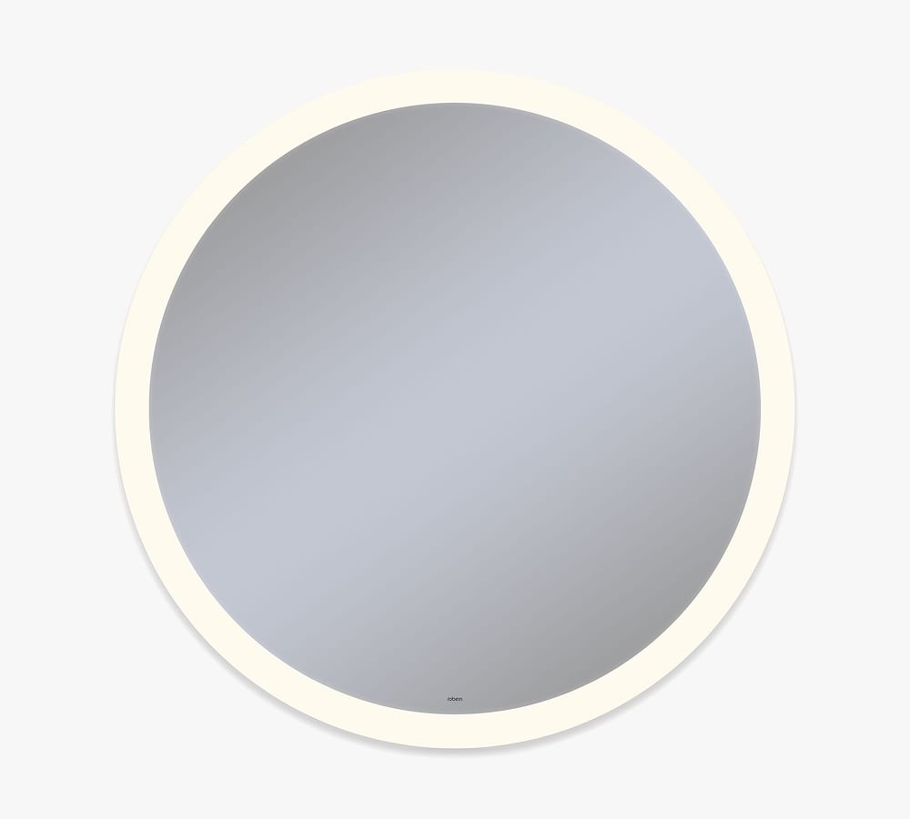 Robern Round Vitality Lighted Mirror with LED Lights and Defogger Pottery Barn