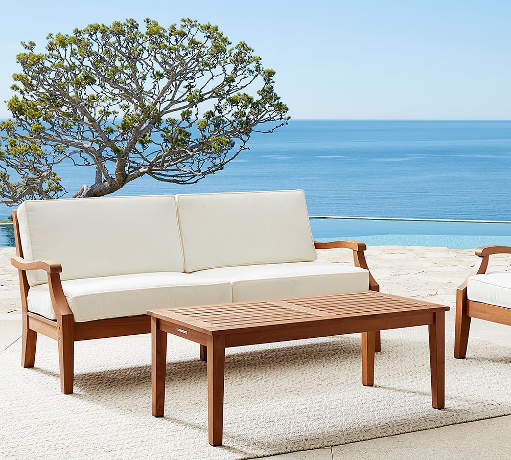 Hampstead 75.5" Teak Sofa Pottery Barn