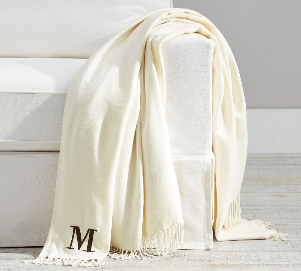 Personalized HandKnotted Fringe Throws Pottery Barn