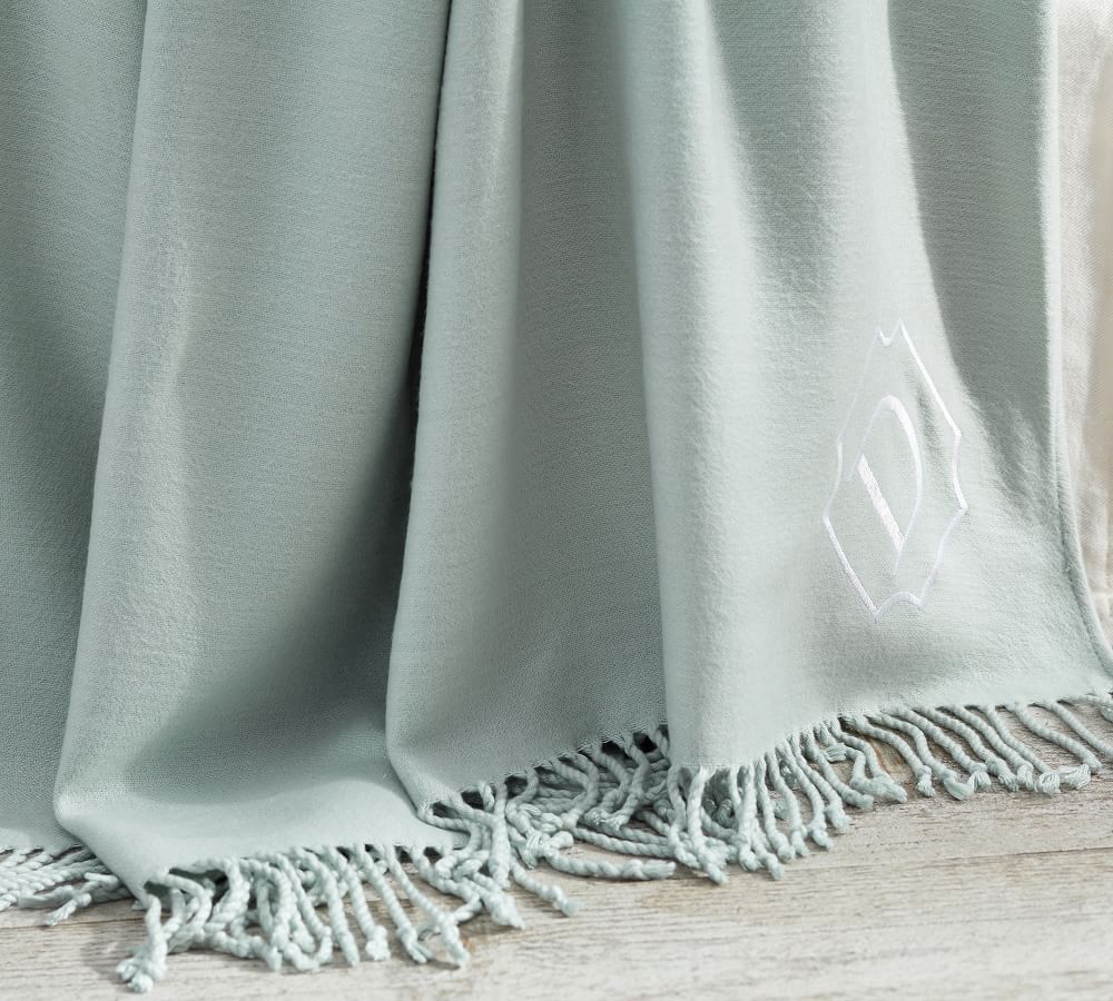 Personalized HandKnotted Fringe Throws Pottery Barn