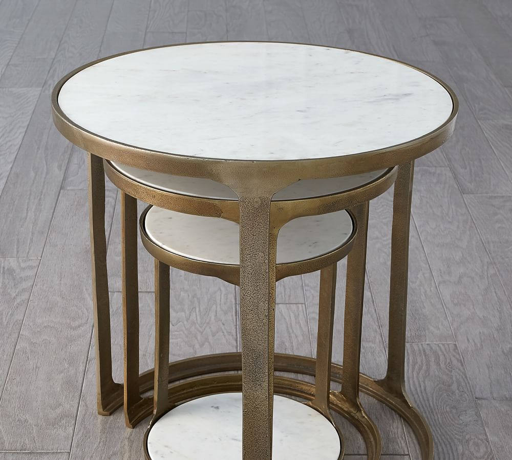 Giada Round Marble Nesting Tables | Pottery Barn