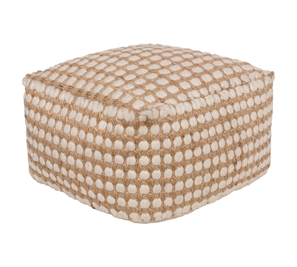 Hendrick Handwoven Jute Knit Pouf Pottery Barn