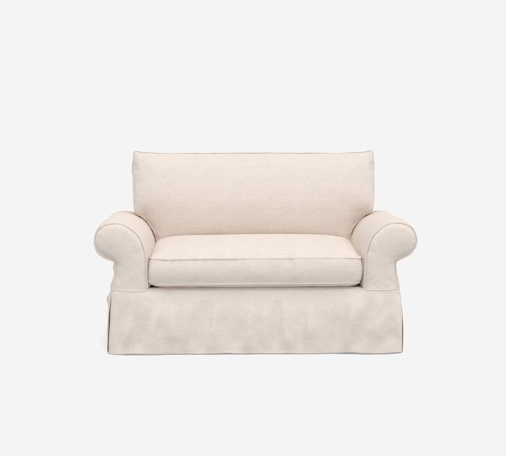 Pearce Slipcovered Twin Sleeper Sofa with Memory Foam Mattress