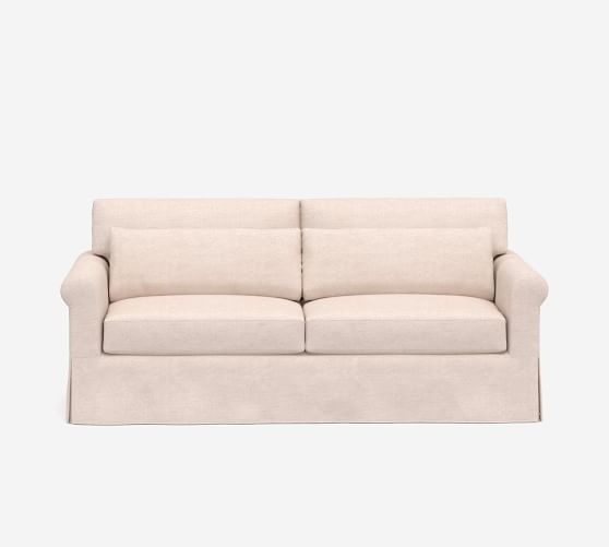 York Roll Arm Deep Seat Slipcovered, Rolled Arm Bench Seat Sofa