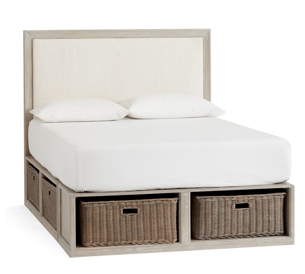 Stratton Storage Platform Bed & Montgomery Headboard with Baskets