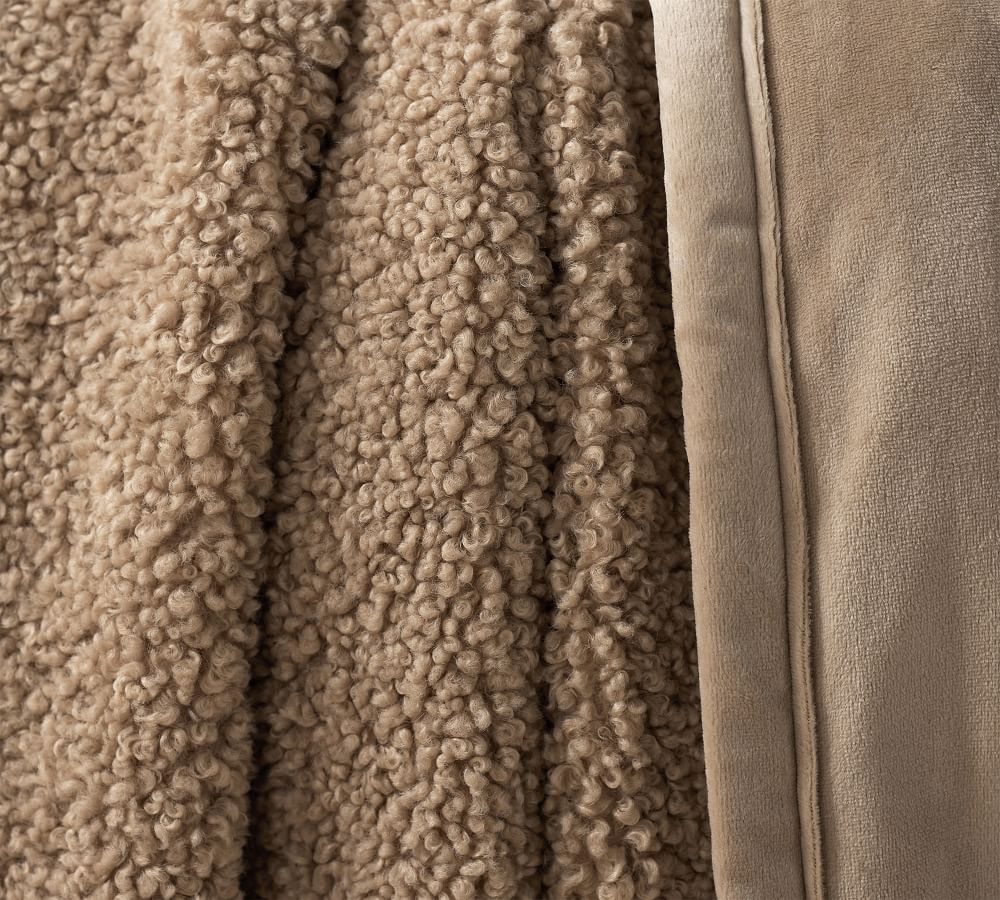 Cozy Teddy Faux Fur Throw Blanket Pottery Barn